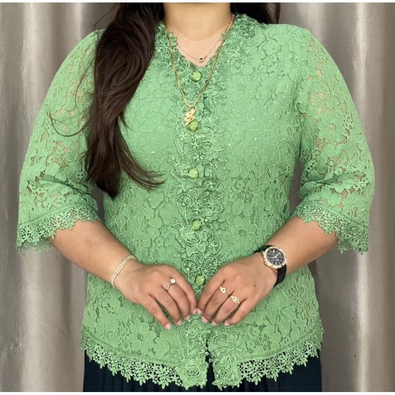 Blouse Brokat Laurent CZ Premium Mewah dan Elegan