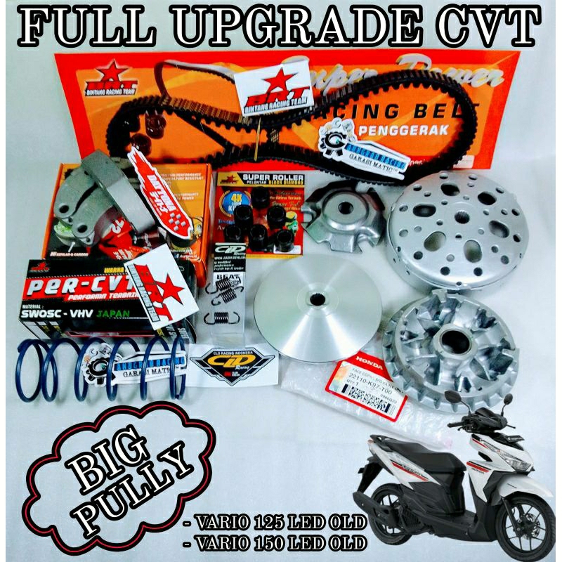 FULL UPGRADE CVT KIRIAN BIG PULLY  ANTI GREDEK ANTI LOYO LEBIH RESPONSIP VARIO 125 150 LED OLD NEW V
