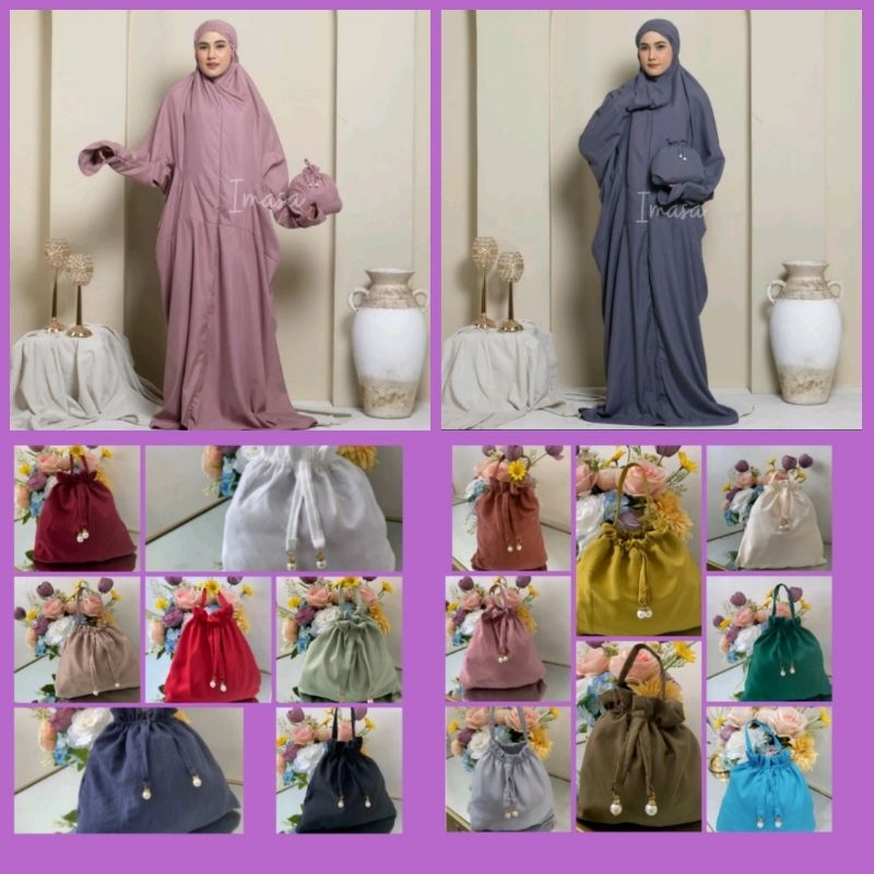 mukena terusan bahan adem lembut