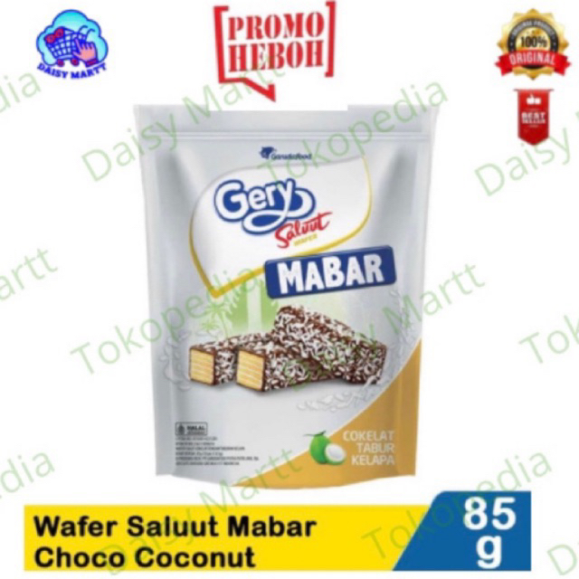 

Gery Saluut Wafer Mabar Coklat Tabur Kelapa 85gr - Promo Heboh