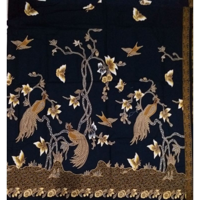 kain batik original unggul jaya pekalongan motif h.santoso hitam manis 371