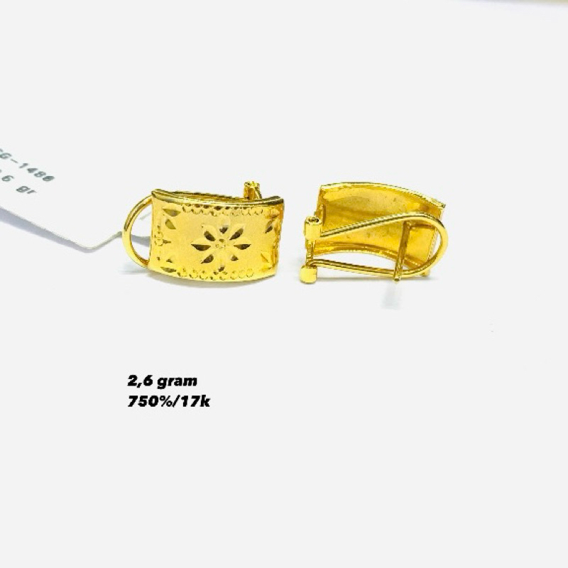 anting emas jepit fashion 750%/17k