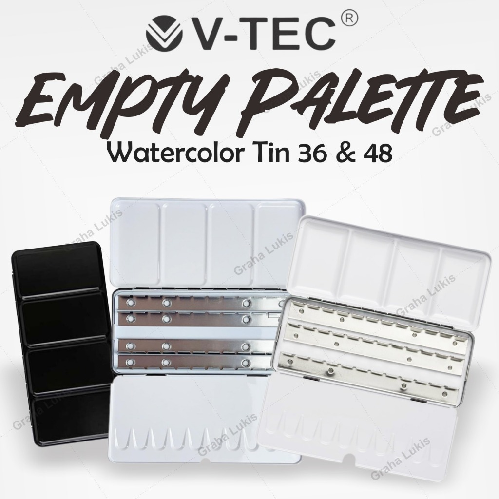 

Empty Palette Watercolor Tin 48HP / 36HP / Empty Box