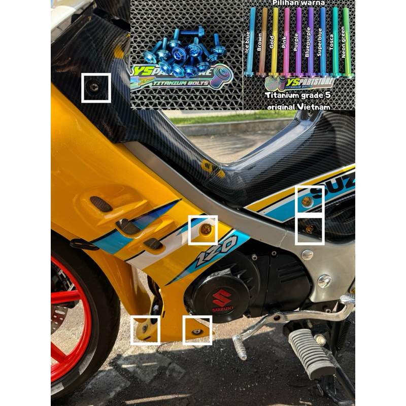 baut Titanium PNP body satria hiu original