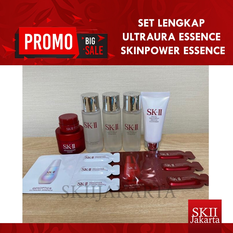 SK-II SKII SK II PAKET SKINCARE DENGAN 2 SERUM ANTI AGING DAN MENCERAHKAN