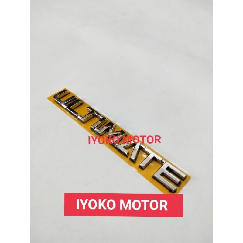 emblem tulisan ultimate chrome original / logo emblem tulisan ultimate