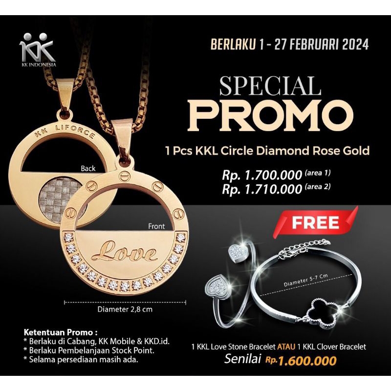 Limited edition | Promo KKL Circle diamond rose gold free KKL  bracelet