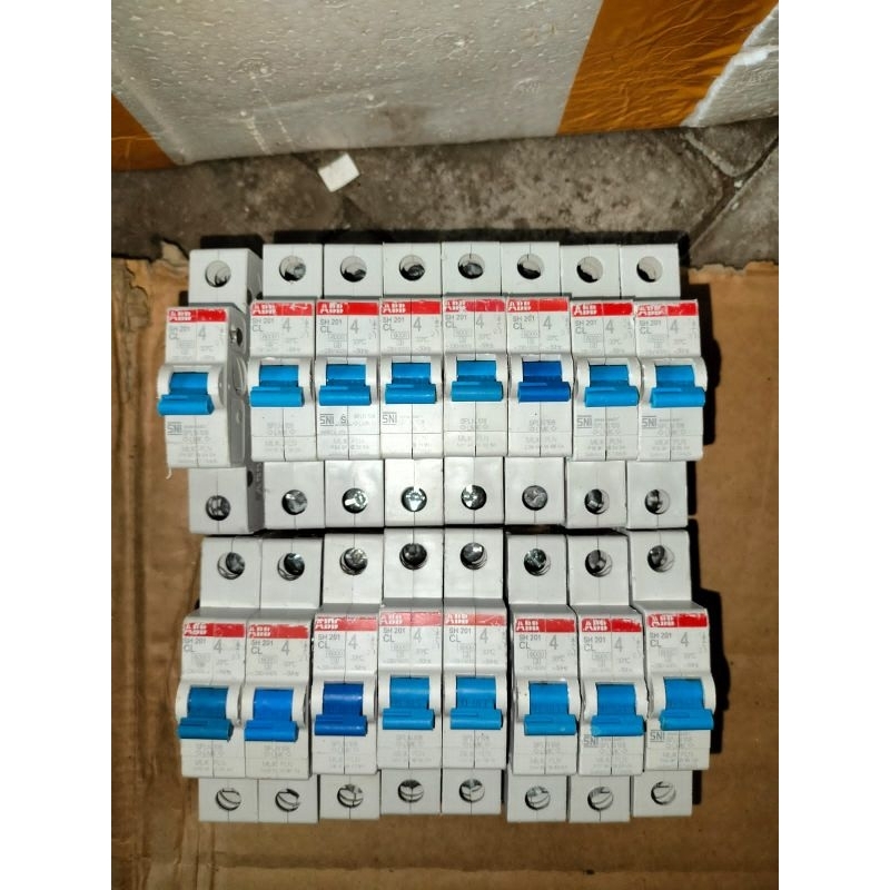 mcb abb sh201 4A,6A,  pln original bekas siap pakai