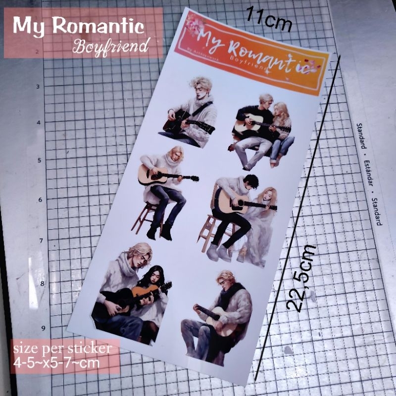 

6pcs My Romantic Boyfriend stiker super glossy kiss cut cutting
