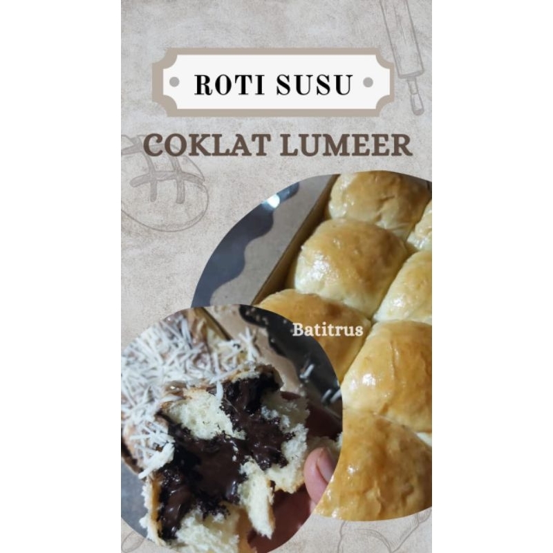 

Roti Sobek Susu isi Coklat Lumer didalam