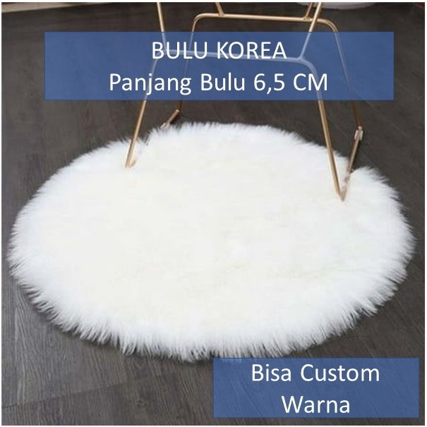 Taplak Meja Bulu Korea Bentuk Bulat, Alas Meja Bulat Bulu Korea