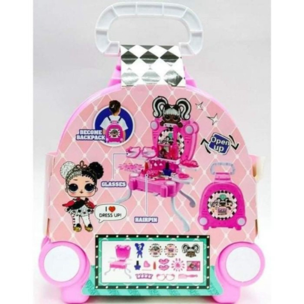 Unik Mainan Make Up / Meja Rias Koper Tas / Mainan Portable Dresser Make Up - TANPA BUBBLE Berkualit