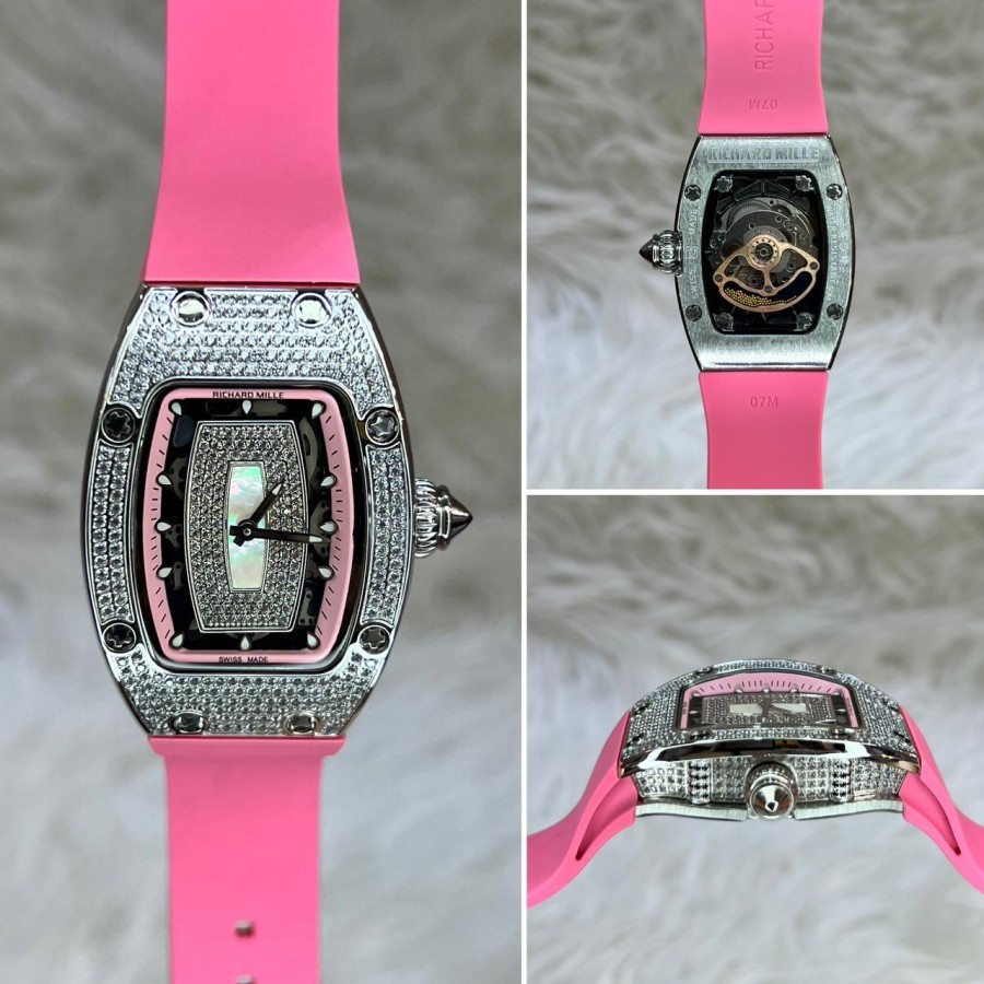 JAM TANGAN SYAHRINI RM-LADY 027-01 SUPER PREMIUM GRADEN AAA TALI PINK LIMITED EDITION