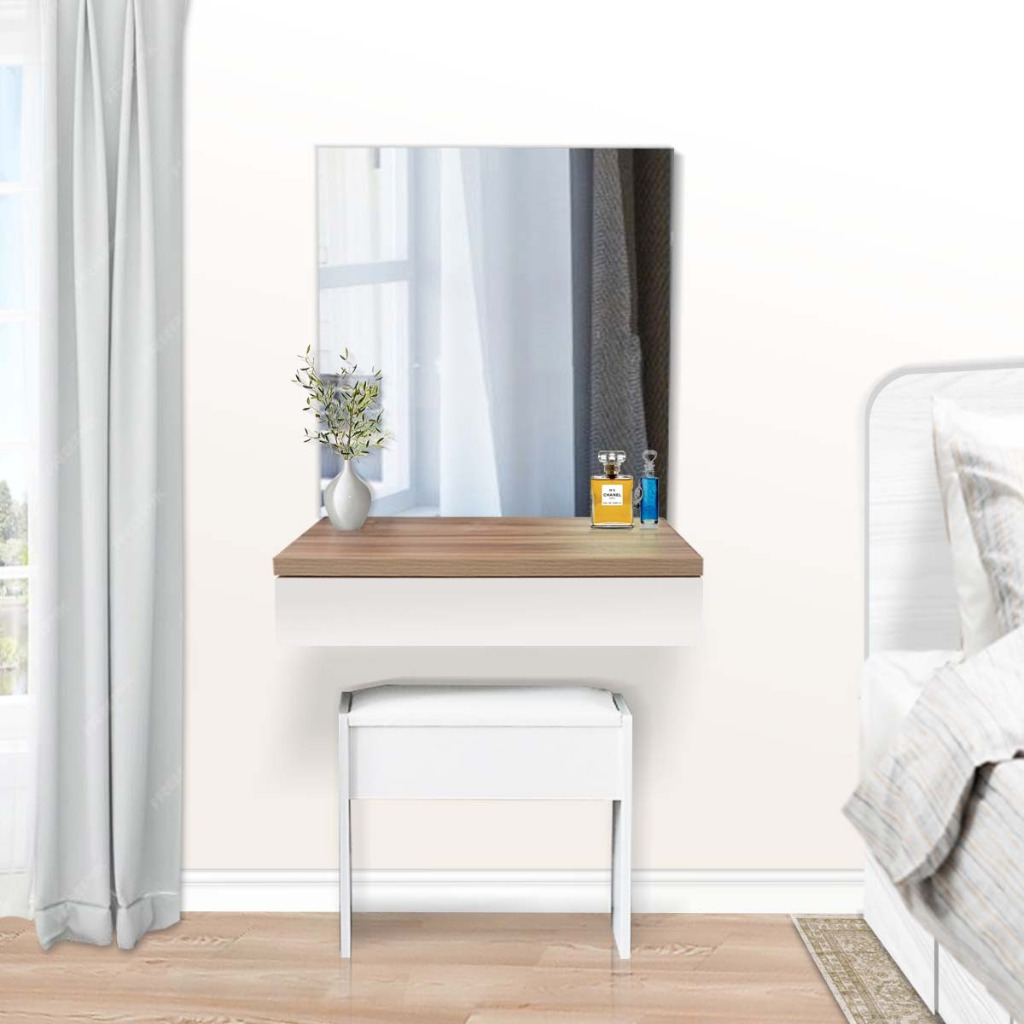 IDEA Meja Rias Gantung Dressing Table Kayu Modern Minimalis Putih - Perth