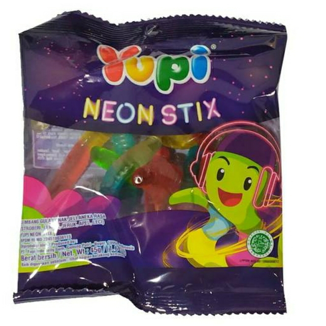 

permen yupi neon stix - yupi neon stik - yupi cacing