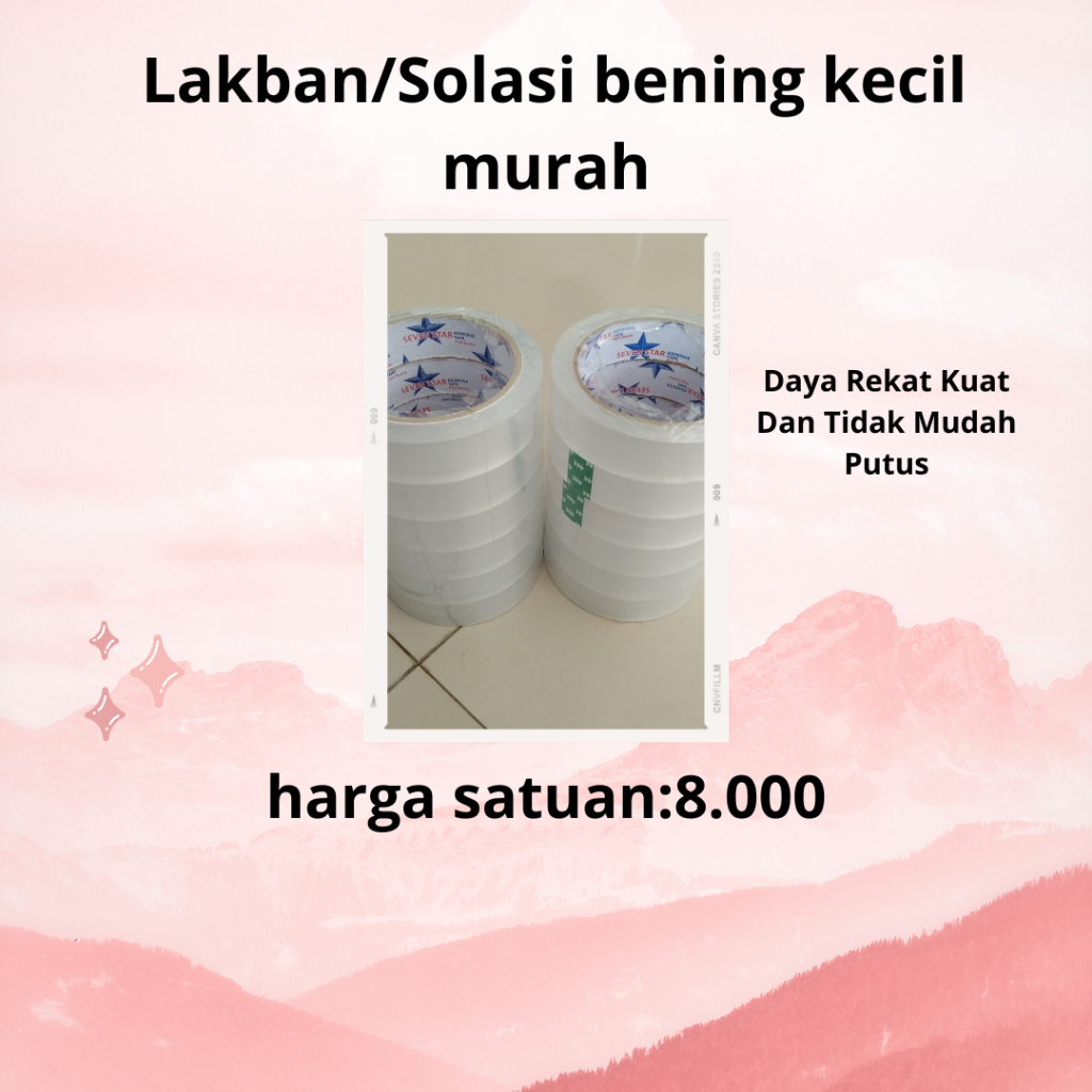 

Lakban/Solasi Bening Kecil Murah