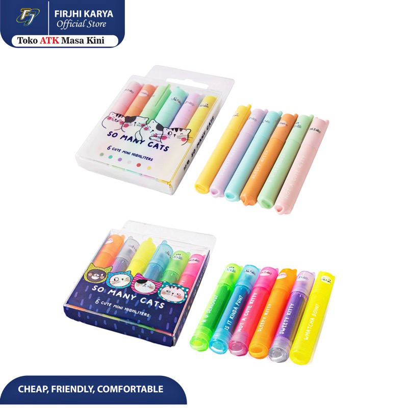 

SO MANY CATS " Mini Highlighter Pastel dan Scanted 6pcs - M&G