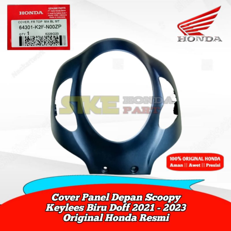 64301-K2F-N00ZP Cover Tameng Depan Scoopy 2021 - 2023 Biru Doff Original Honda Resmi