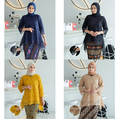 Atasan Kebaya Brukat Rinjani / Kebaya Modern / Kebaya Jumbo / kebaya jumbo l30 modern terbaru / keba
