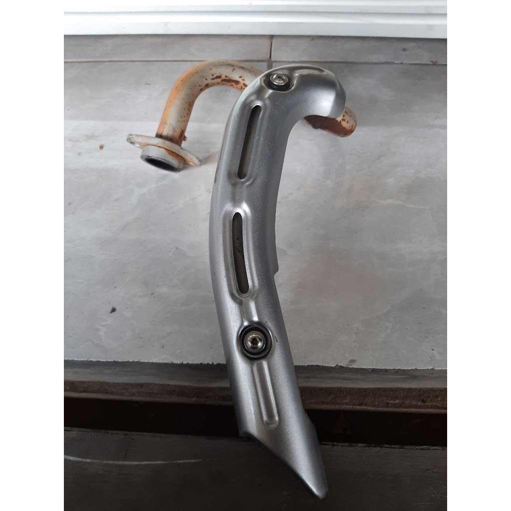 leher knalpot ori klx 140 leheran kenalpot klx140 original copotan motor