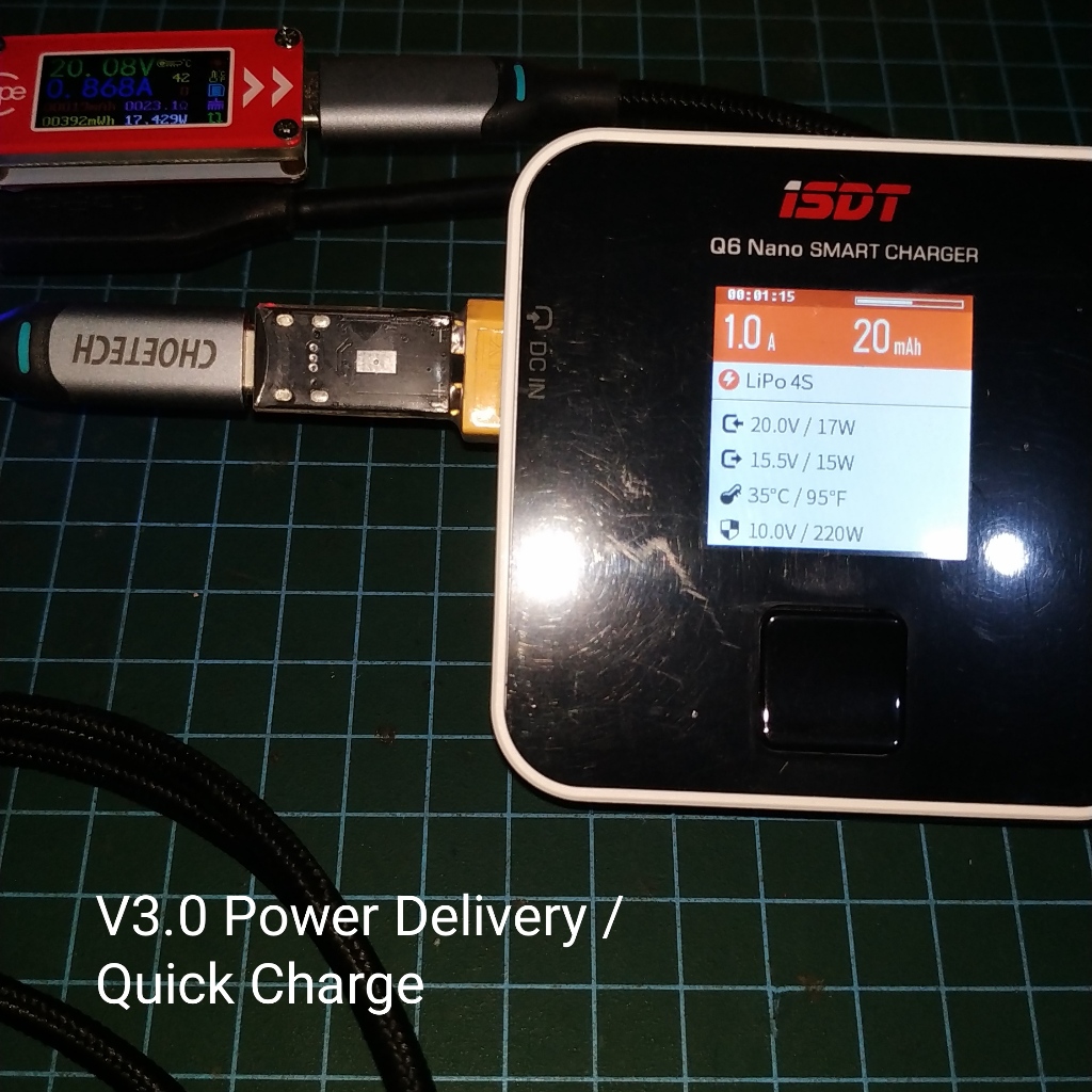 USB-C to XT60 adapter plug charger ISDT toolkit Max 100W