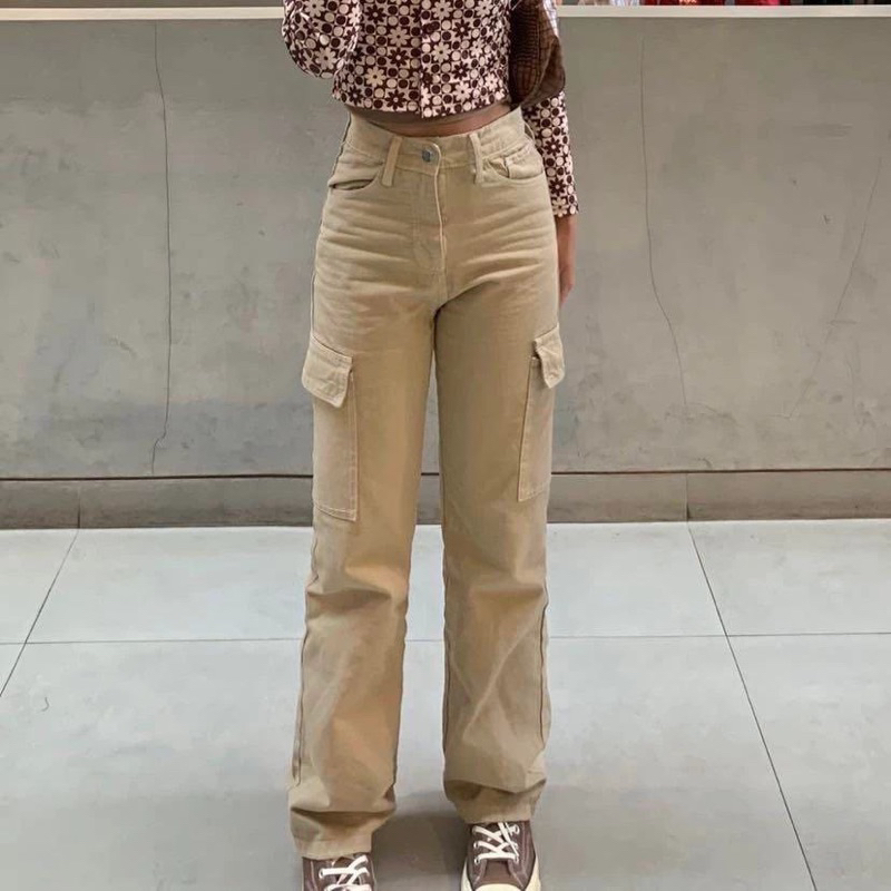 CARGO JEANS-CARGO JEANS WANITA CARGO HIGHWAIST WANITA CARGO JEANS WANITA HIGHWAIST CARGO PREMIUM