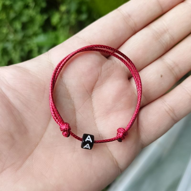 Gelang inisial Gelang tali merah Gelang tali korea Gelang merah Gelang tali
