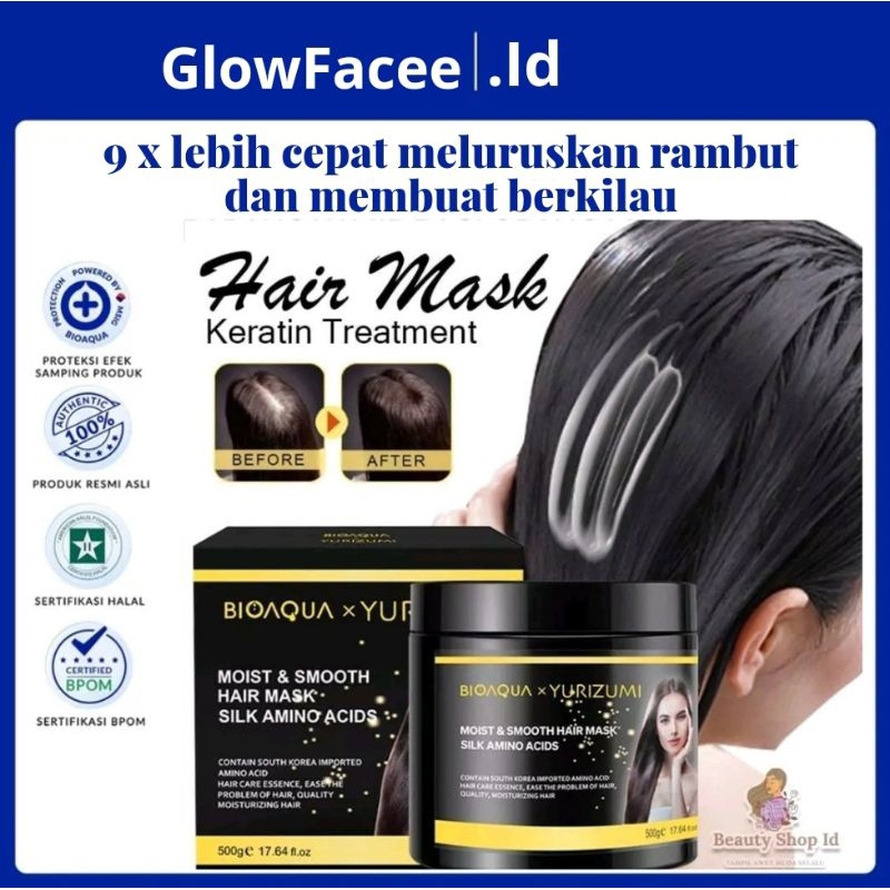 BPOM Hair Mask Keratin KOREA YURIZUMI Smoothing Hair Mask 500 Gr