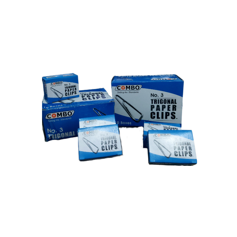 

TRIGONAL PAPER CLIPS COMBO NO. 3 1 KOTAK/SLOP (10 PCS/KOTAK KECIL)