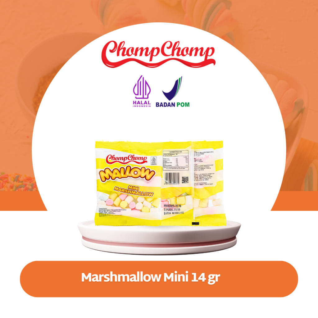 

Snack Marshmallow Chompchomp Mini 14gr Isi 1 Bungkus