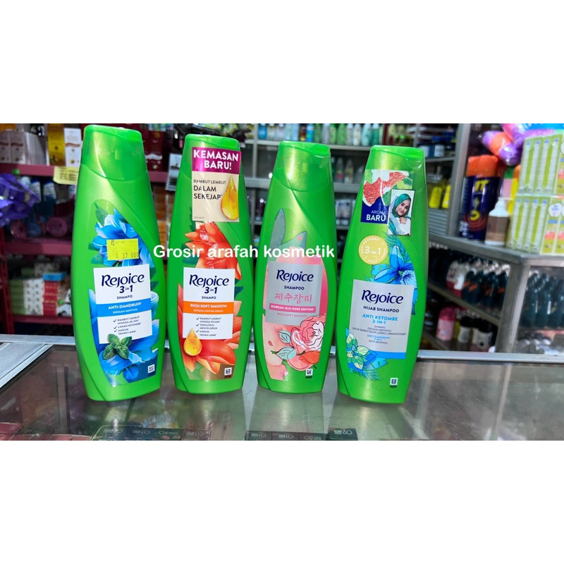 Rejoice 3in1 Shampoo 340 ml Anti Ketombe Korean Jeju Edition Rich Soft Smooth