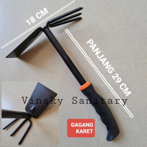 Pacul Cangkul Garpu Garukan Tanah Mini Kecil GAGANG KARET