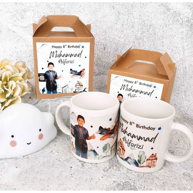 Gelas Mug Custom Packing Box coklat