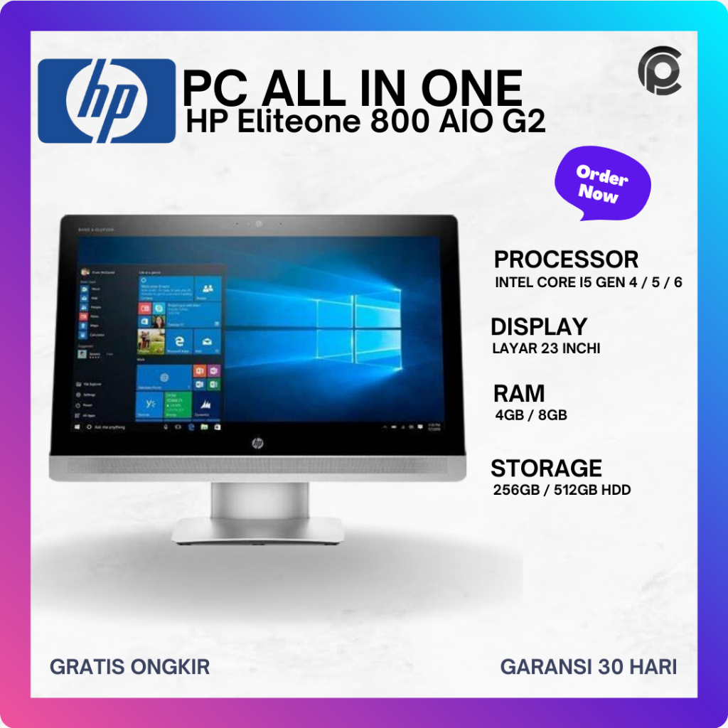 PC ALL IN ONE HP Eliteone 800 AIO G2 i5 GEN 6 8/256 PC BEKAS Seken Bergaransi