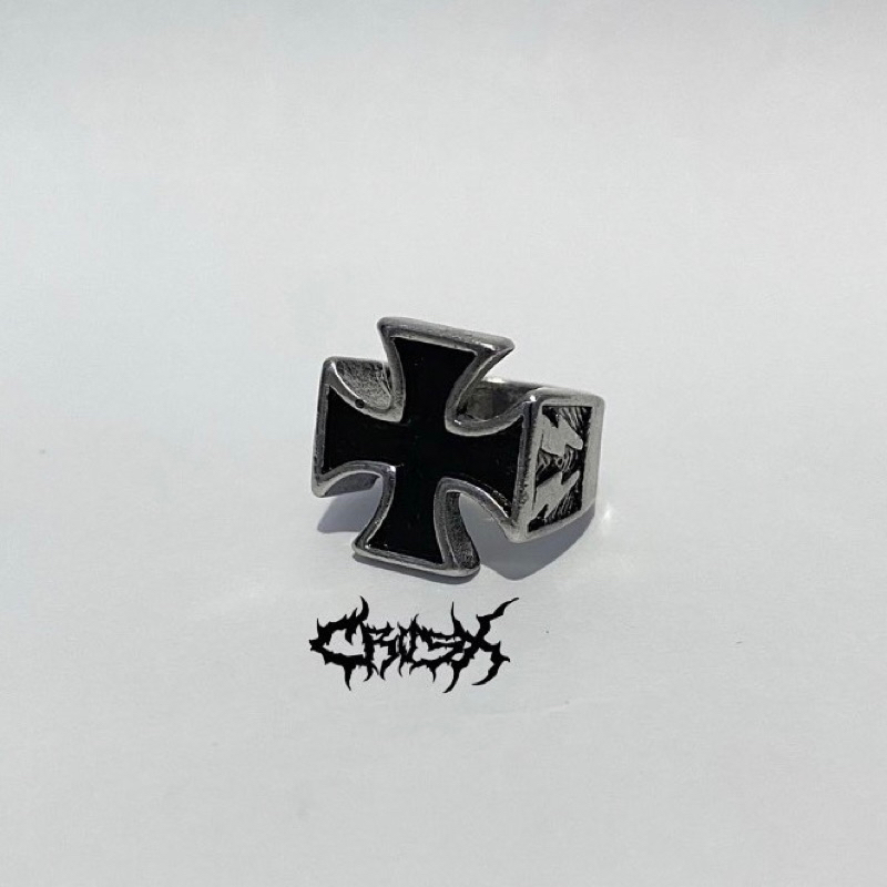 favorit independent cross ring / skull ring skull / cross ring royal ring knights ring cincin
