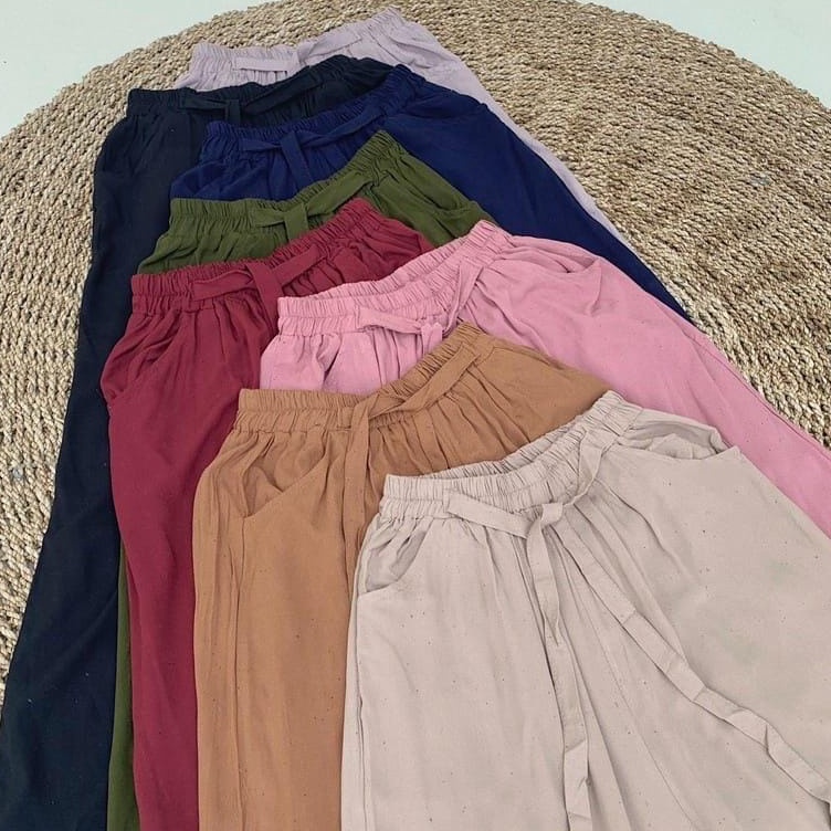 RIBBON BANDY KULOT TALI PITA  Kulot Katun Rayon Hw Tali Highweist Tali ART A6U7