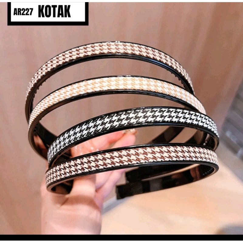 BANDO WANITA MOTIF KOTAK FASHION KOREA BANDANA GERIGI WANITA