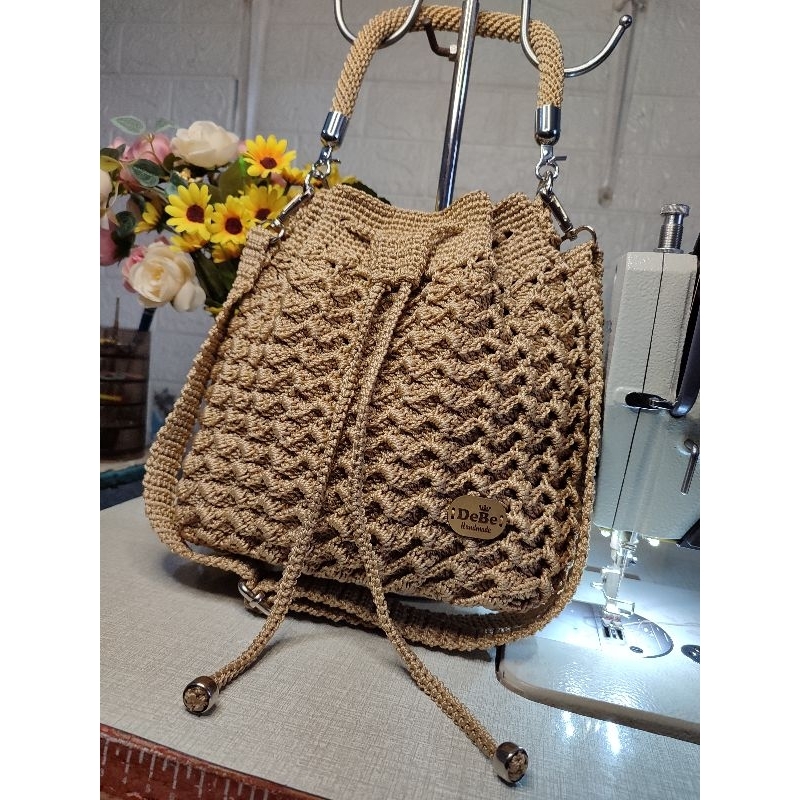 Ready Stock Tas Rajut Serut Prada ukuran M