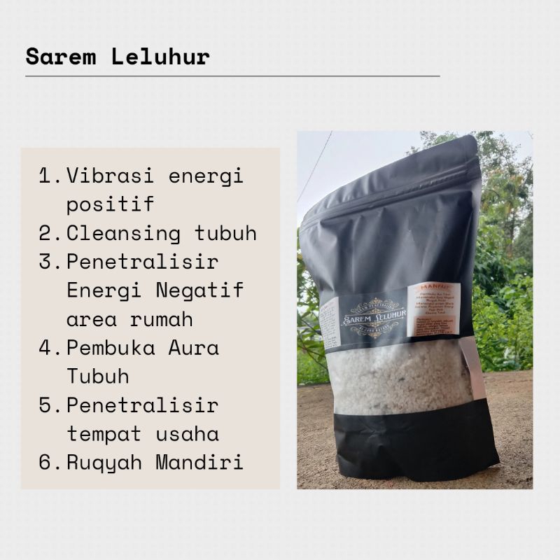 

Garam Sarem Leluhur, Garam Ruqyah, Garam Aura