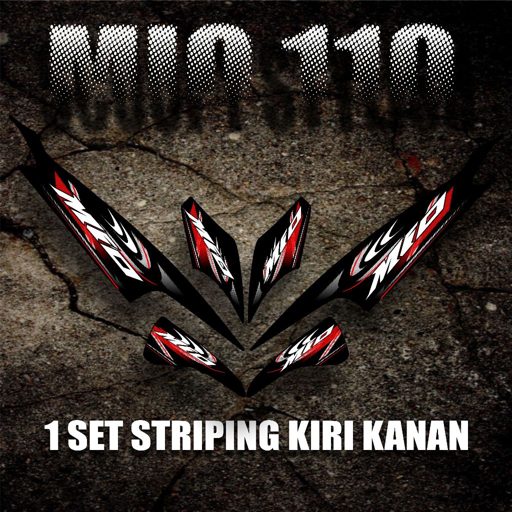 Striping Mio Sporty - Sticker Yamaha Mio Sporty Variasi - Stiker Mio Urban 02 Hitam - MIO