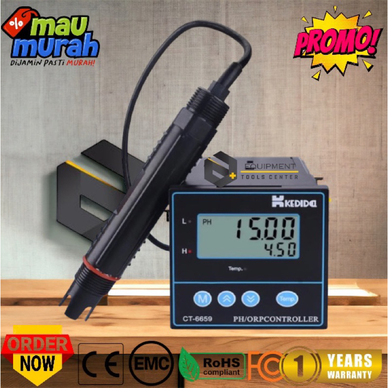 Kedida CT6659 PH ORP Controller Meter Water Kontroler Tester CT-6659