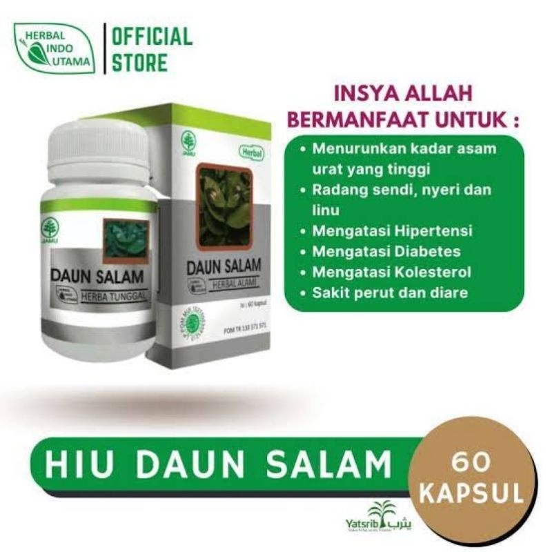 KAPSUL DAUN SALAM ISI 60 KAPSUL ORIGINAL GROSIR HERBAL EXSTRAK DAUN SALAM KAPSUL 60 KAPSUL ORIGINAL 