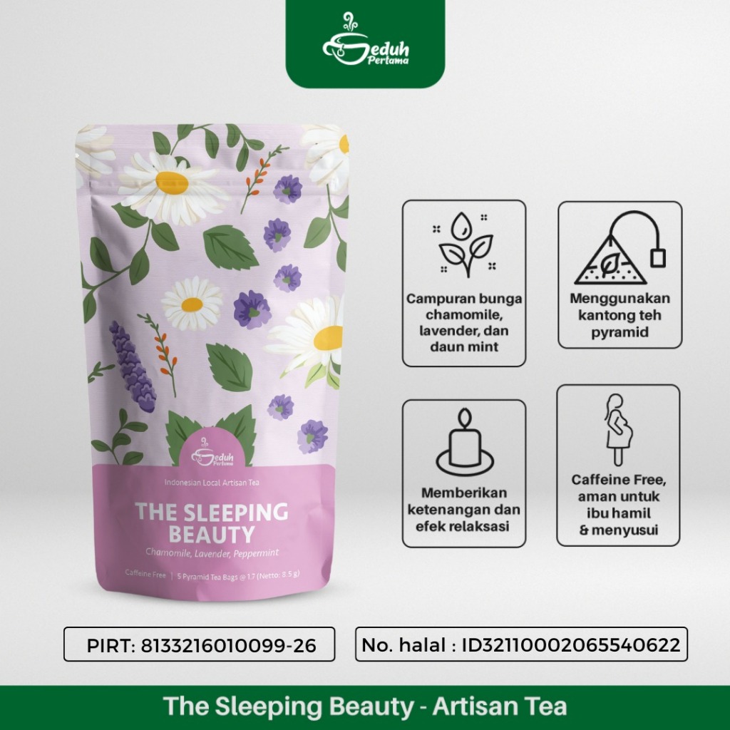 

Seduh Pertama The Sleeping Beauty - Teh Insomnia By Seduh Pertama | Artisan Tea Premium Chamomile, Lavender, Mint