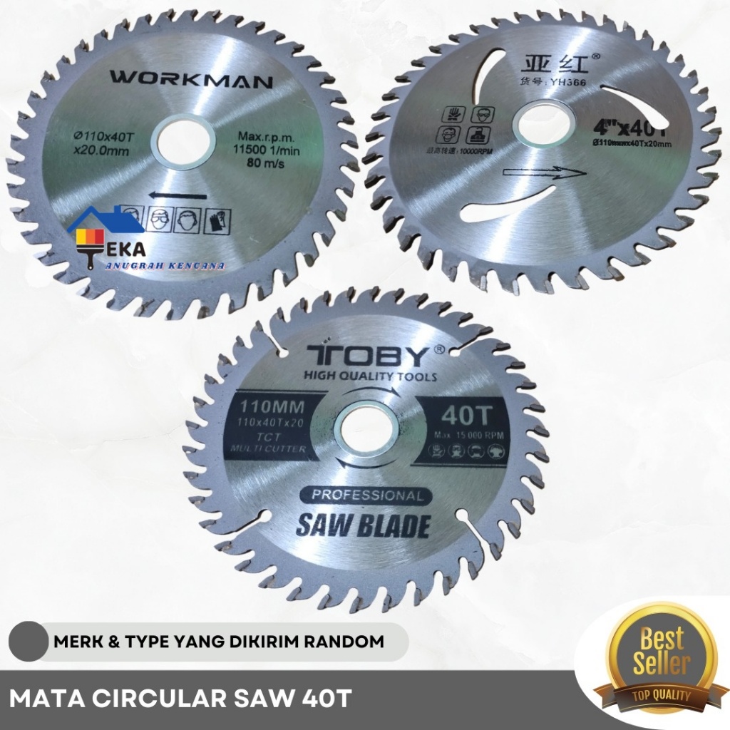 Mata Gerinda Pisau Gergaji Potong Kayu Dahan Papan Circle Circular Saw 4" X 40T Mata Gurinda Cirgula