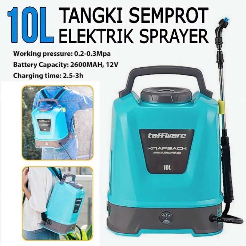 Semprotan Gendong Elektrik Sprayer 10 Liter Tanki Semprot Tanaman Hama Desinfektan - 3WBD-10