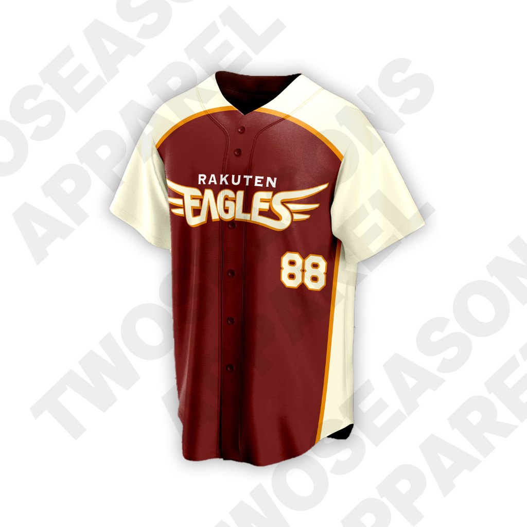 Kaos Baju Dewasa Jersey Baseball Vintage Edition Rakuten Eagles Full Printing Custom