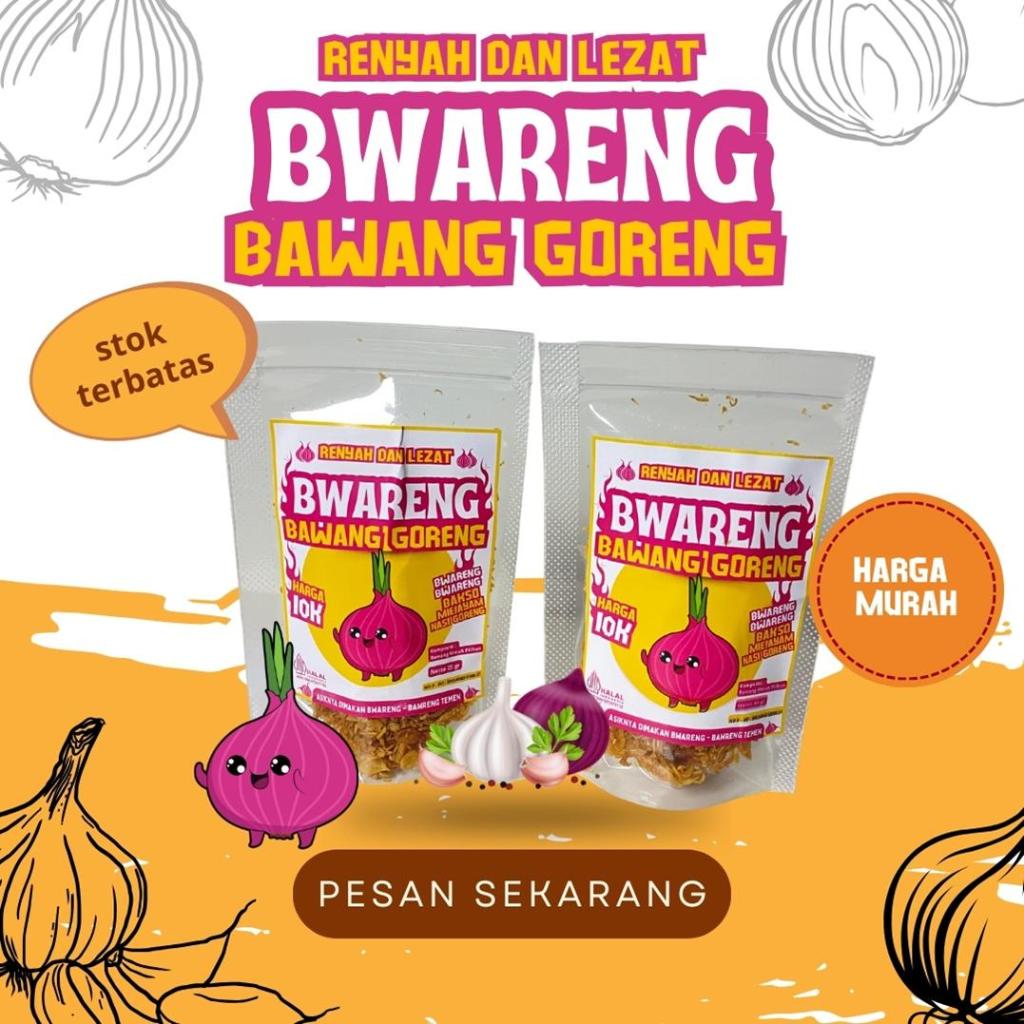 

BWARENG KEMASAN SACHET/ BAWANG GORENG 25 GRAM/ ASIN GURIH GARING/ BAWANG GORENG TEPUNG BAWANG GORENG 25 GRAM ASLI ORIGINAL/ PREMIUM/ TANPA TEPUNG/ MASAKAN PETANI ASLI/ BAWANG ASLI KRIUK TERMURAAH BAWANG MERAH GORENG/ BRAMBANG GORENG POUCH