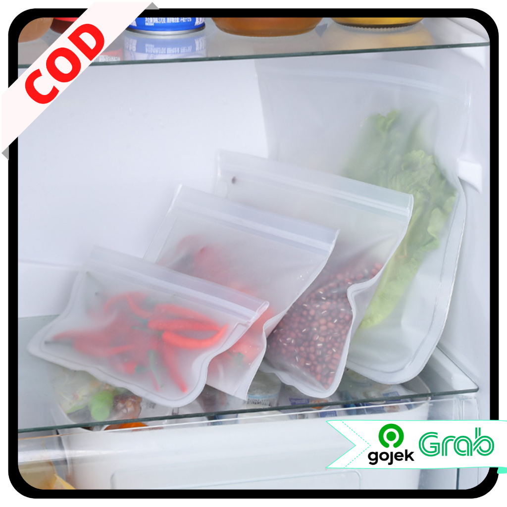 KAISSO - KANTONG PLASTIK ZIPLOCK FOOD STORAGE BAG TRANSPARANT REUSABLE POUCH DOFF ZIPLOCK TEMPAT PEN