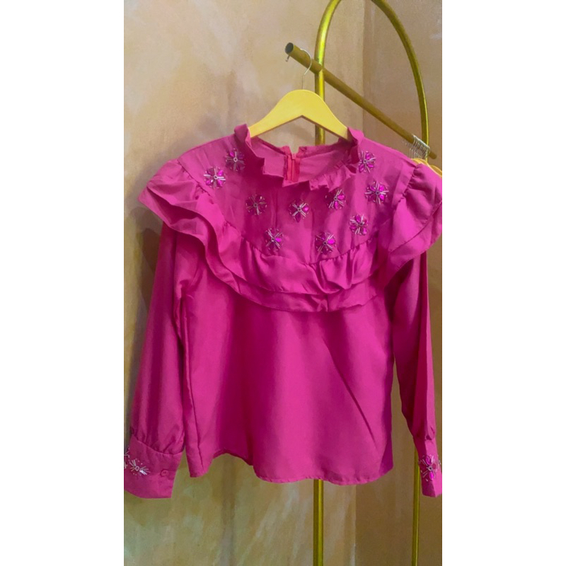 Rosie blouse payet warna fanta/baju wanita murah/ atasan wanita khusus butik/atasan wanita limitid