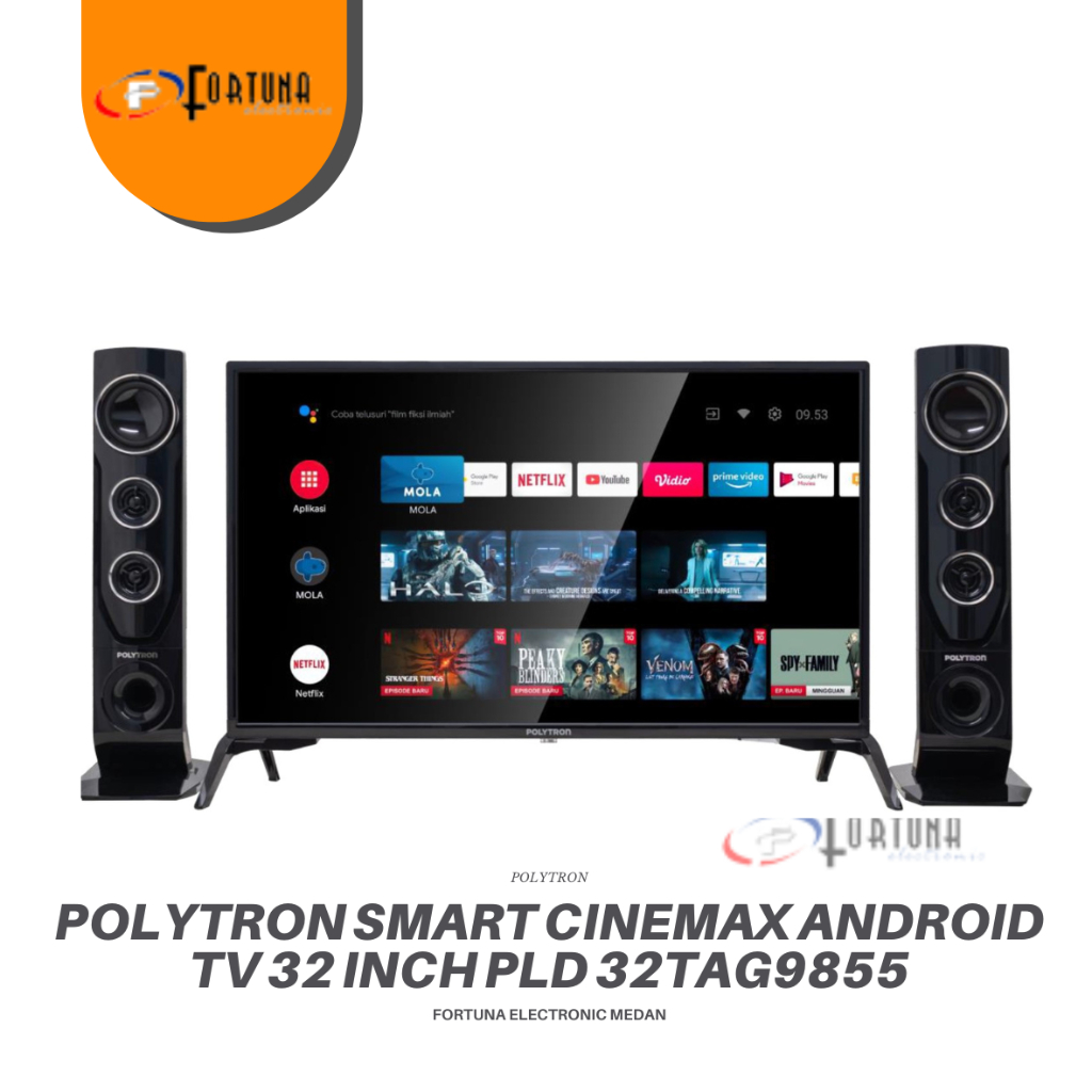 TV POLYTRON 32 INCH ANDROID + SPEAKER TOWER PLD 32TG5055 / PLD 32TAG5959 / PLD 32TG9055  KHUSUS MEDA
